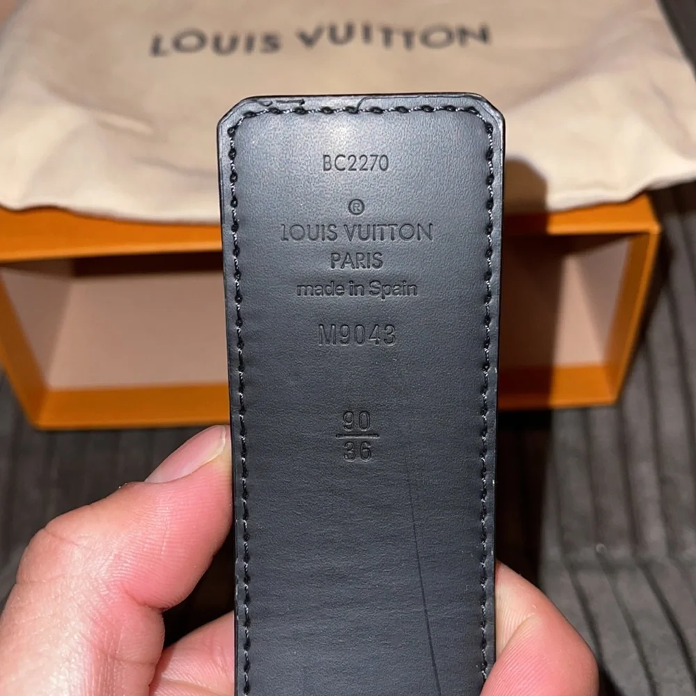 Louis Vuitton Black LV Print Reversible Belt - Picture 2 of 2